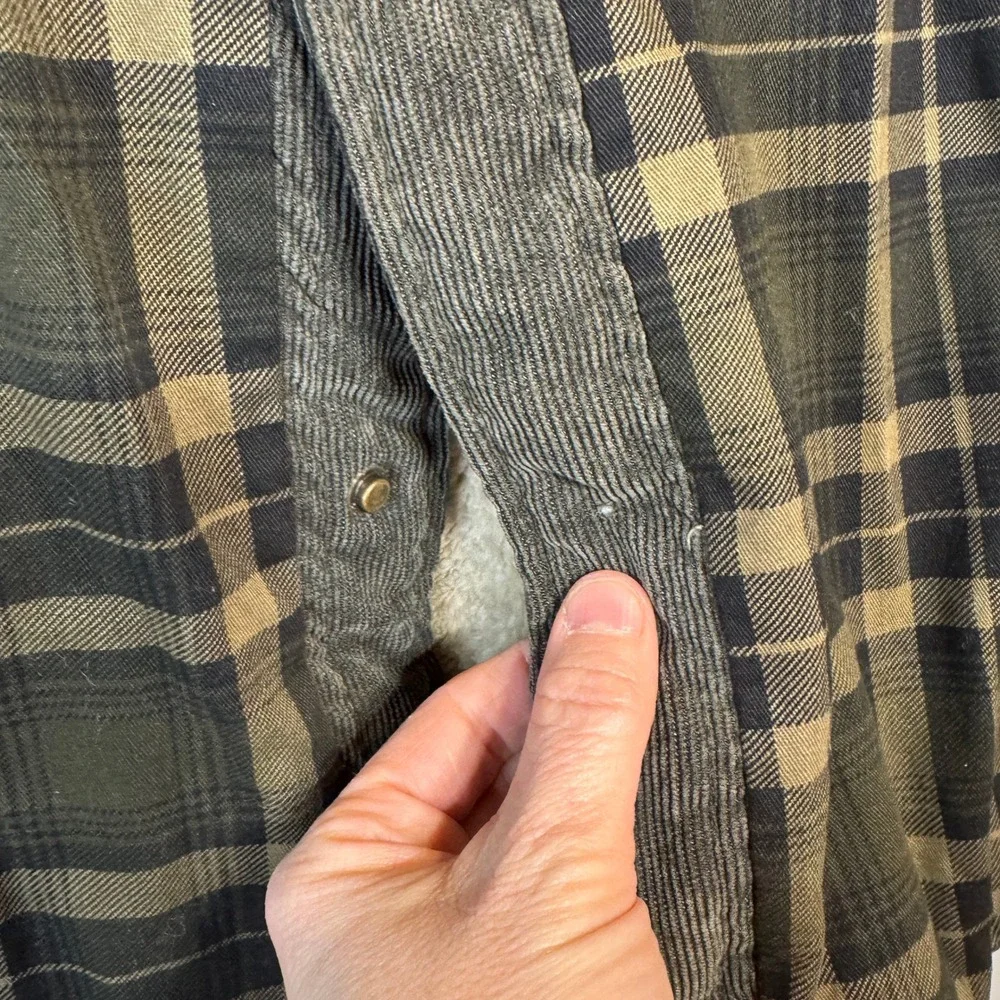 Chore Jacket Mens L Plaid Sherpa Lined Warm Work Casual Outdoor Coat Button Down